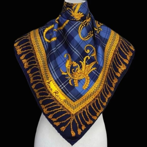 ✨Gorgeous Vintage Nina Ricci Pure Silk Scarf